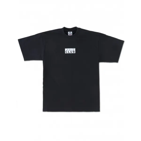 Pro Club Heavyweight Short Sleeve Embroidered Box Logo Tee - Black